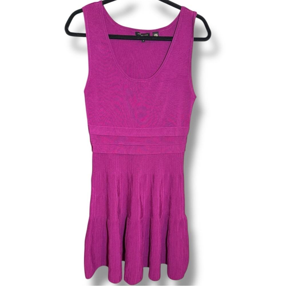 Ted Baker London Langley Ribbed Knit Fit and Flare Dress